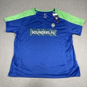 Seattle Sounders Jersey Womens 2XL XXL Blue Green Fan Base Shirt Season 2024 NEW